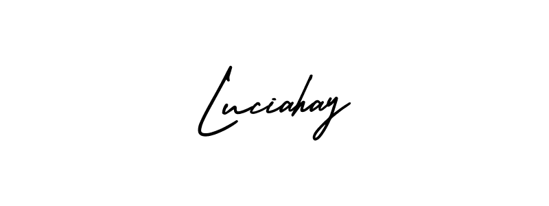 How to Draw Luciahay signature style? AmerikaSignatureDemo-Regular is a latest design signature styles for name Luciahay. Luciahay signature style 3 images and pictures png
