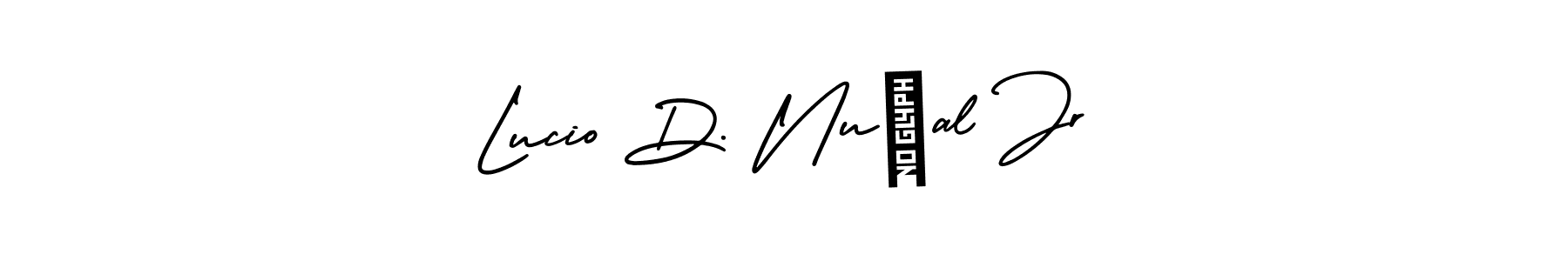 if you are searching for the best signature style for your name Lucio D. NuÑal Jr. so please give up your signature search. here we have designed multiple signature styles  using AmerikaSignatureDemo-Regular. Lucio D. NuÑal Jr signature style 3 images and pictures png