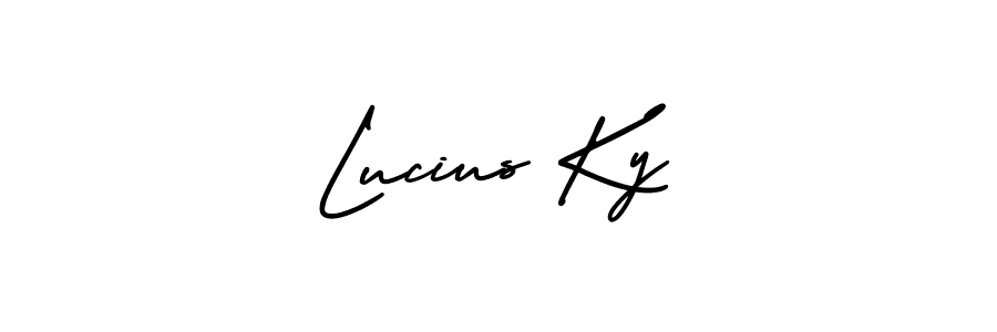 Make a beautiful signature design for name Lucius Ky. With this signature (AmerikaSignatureDemo-Regular) style, you can create a handwritten signature for free. Lucius Ky signature style 3 images and pictures png