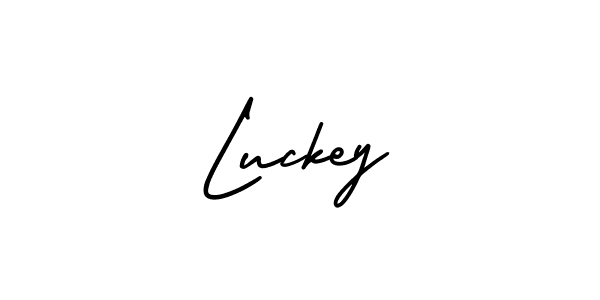 It looks lik you need a new signature style for name Luckey. Design unique handwritten (AmerikaSignatureDemo-Regular) signature with our free signature maker in just a few clicks. Luckey signature style 3 images and pictures png