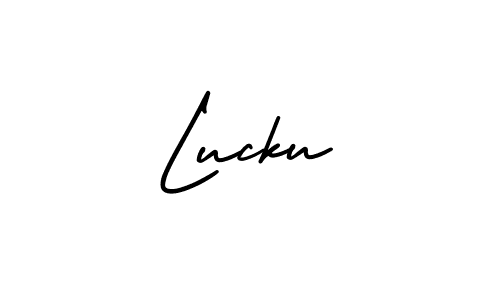 The best way (AmerikaSignatureDemo-Regular) to make a short signature is to pick only two or three words in your name. The name Lucku include a total of six letters. For converting this name. Lucku signature style 3 images and pictures png