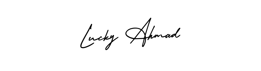Create a beautiful signature design for name Lucky Ahmad. With this signature (AmerikaSignatureDemo-Regular) fonts, you can make a handwritten signature for free. Lucky Ahmad signature style 3 images and pictures png