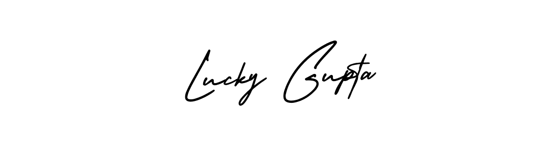 Make a short Lucky Gupta signature style. Manage your documents anywhere anytime using AmerikaSignatureDemo-Regular. Create and add eSignatures, submit forms, share and send files easily. Lucky Gupta signature style 3 images and pictures png