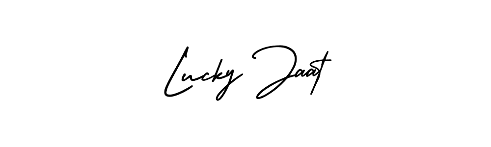 It looks lik you need a new signature style for name Lucky Jaat. Design unique handwritten (AmerikaSignatureDemo-Regular) signature with our free signature maker in just a few clicks. Lucky Jaat signature style 3 images and pictures png