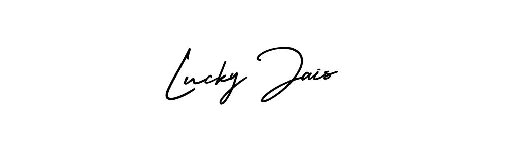 AmerikaSignatureDemo-Regular is a professional signature style that is perfect for those who want to add a touch of class to their signature. It is also a great choice for those who want to make their signature more unique. Get Lucky Jais name to fancy signature for free. Lucky Jais signature style 3 images and pictures png