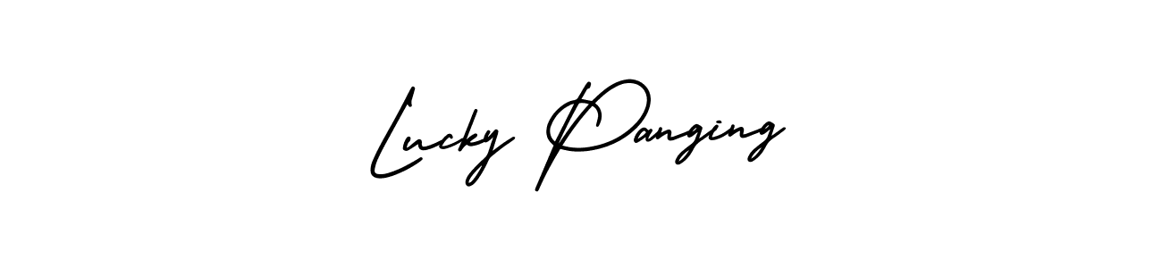 Check out images of Autograph of Lucky Panging name. Actor Lucky Panging Signature Style. AmerikaSignatureDemo-Regular is a professional sign style online. Lucky Panging signature style 3 images and pictures png