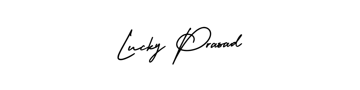 if you are searching for the best signature style for your name Lucky Prasad. so please give up your signature search. here we have designed multiple signature styles  using AmerikaSignatureDemo-Regular. Lucky Prasad signature style 3 images and pictures png