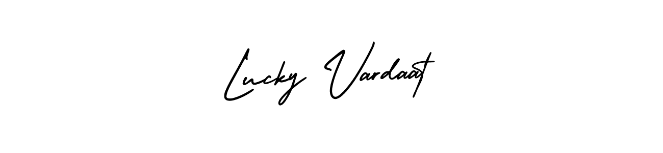Similarly AmerikaSignatureDemo-Regular is the best handwritten signature design. Signature creator online .You can use it as an online autograph creator for name Lucky Vardaat. Lucky Vardaat signature style 3 images and pictures png