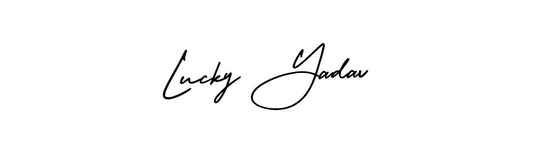 Similarly AmerikaSignatureDemo-Regular is the best handwritten signature design. Signature creator online .You can use it as an online autograph creator for name Lucky Yadav. Lucky Yadav signature style 3 images and pictures png