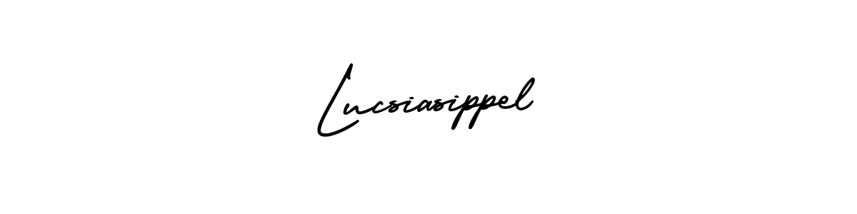 You should practise on your own different ways (AmerikaSignatureDemo-Regular) to write your name (Lucsiasippel) in signature. don't let someone else do it for you. Lucsiasippel signature style 3 images and pictures png