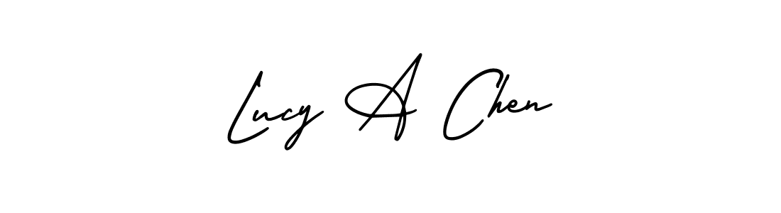 Lucy A Chen stylish signature style. Best Handwritten Sign (AmerikaSignatureDemo-Regular) for my name. Handwritten Signature Collection Ideas for my name Lucy A Chen. Lucy A Chen signature style 3 images and pictures png