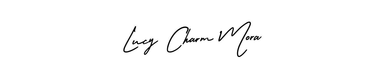 Also You can easily find your signature by using the search form. We will create Lucy Charm Mora name handwritten signature images for you free of cost using AmerikaSignatureDemo-Regular sign style. Lucy Charm Mora signature style 3 images and pictures png