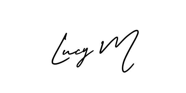 This is the best signature style for the Lucy M name. Also you like these signature font (AmerikaSignatureDemo-Regular). Mix name signature. Lucy M signature style 3 images and pictures png
