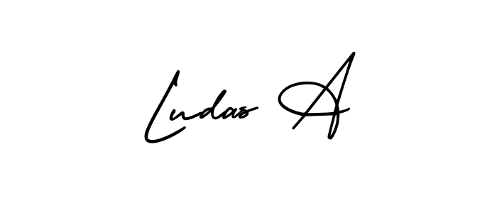 Make a beautiful signature design for name Ludas A. With this signature (AmerikaSignatureDemo-Regular) style, you can create a handwritten signature for free. Ludas A signature style 3 images and pictures png