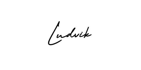 Ludvik stylish signature style. Best Handwritten Sign (AmerikaSignatureDemo-Regular) for my name. Handwritten Signature Collection Ideas for my name Ludvik. Ludvik signature style 3 images and pictures png