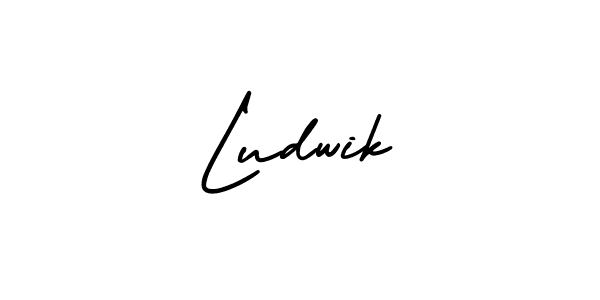 How to make Ludwik name signature. Use AmerikaSignatureDemo-Regular style for creating short signs online. This is the latest handwritten sign. Ludwik signature style 3 images and pictures png