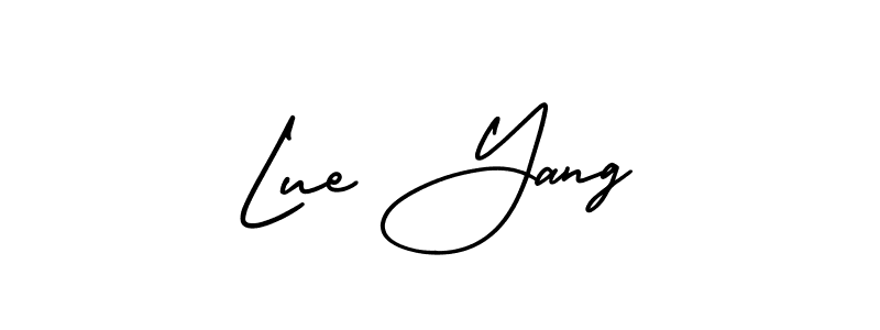 Lue Yang stylish signature style. Best Handwritten Sign (AmerikaSignatureDemo-Regular) for my name. Handwritten Signature Collection Ideas for my name Lue Yang. Lue Yang signature style 3 images and pictures png