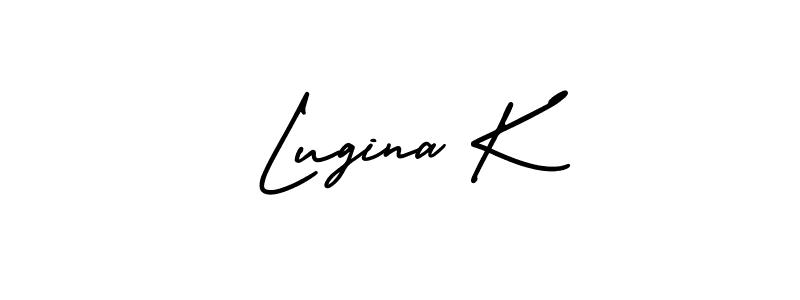 Make a beautiful signature design for name Lugina K. With this signature (AmerikaSignatureDemo-Regular) style, you can create a handwritten signature for free. Lugina K signature style 3 images and pictures png