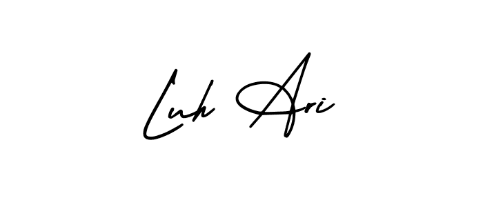 Use a signature maker to create a handwritten signature online. With this signature software, you can design (AmerikaSignatureDemo-Regular) your own signature for name Luh Ari. Luh Ari signature style 3 images and pictures png