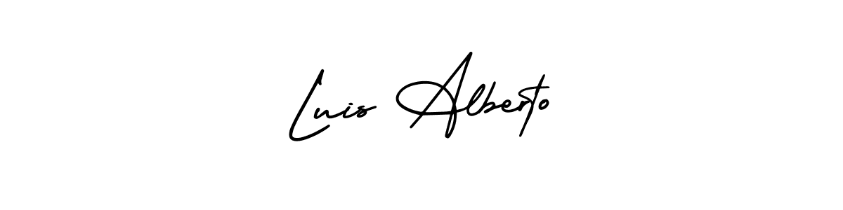 How to make Luis Alberto name signature. Use AmerikaSignatureDemo-Regular style for creating short signs online. This is the latest handwritten sign. Luis Alberto signature style 3 images and pictures png