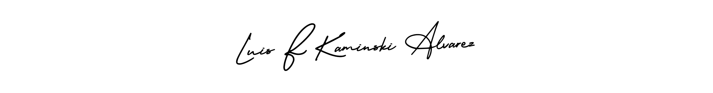 See photos of Luis F Kaminski Alvarez official signature by Spectra . Check more albums & portfolios. Read reviews & check more about AmerikaSignatureDemo-Regular font. Luis F Kaminski Alvarez signature style 3 images and pictures png