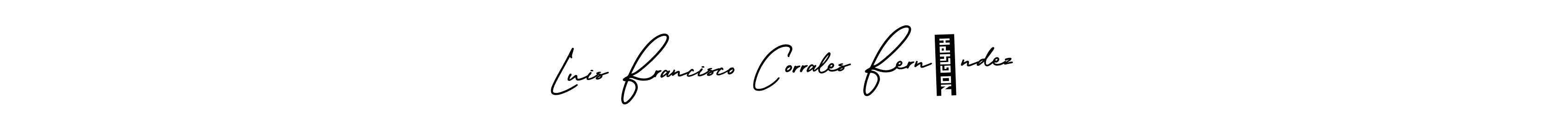 Similarly AmerikaSignatureDemo-Regular is the best handwritten signature design. Signature creator online .You can use it as an online autograph creator for name Luis Francisco Corrales Fernández. Luis Francisco Corrales Fernández signature style 3 images and pictures png