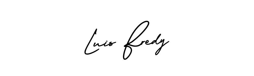 The best way (AmerikaSignatureDemo-Regular) to make a short signature is to pick only two or three words in your name. The name Luis Fredy include a total of six letters. For converting this name. Luis Fredy signature style 3 images and pictures png