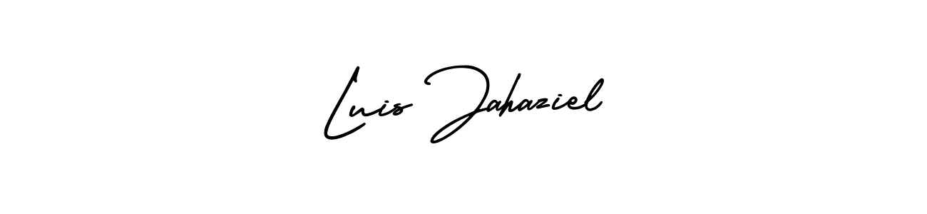 How to make Luis Jahaziel name signature. Use AmerikaSignatureDemo-Regular style for creating short signs online. This is the latest handwritten sign. Luis Jahaziel signature style 3 images and pictures png