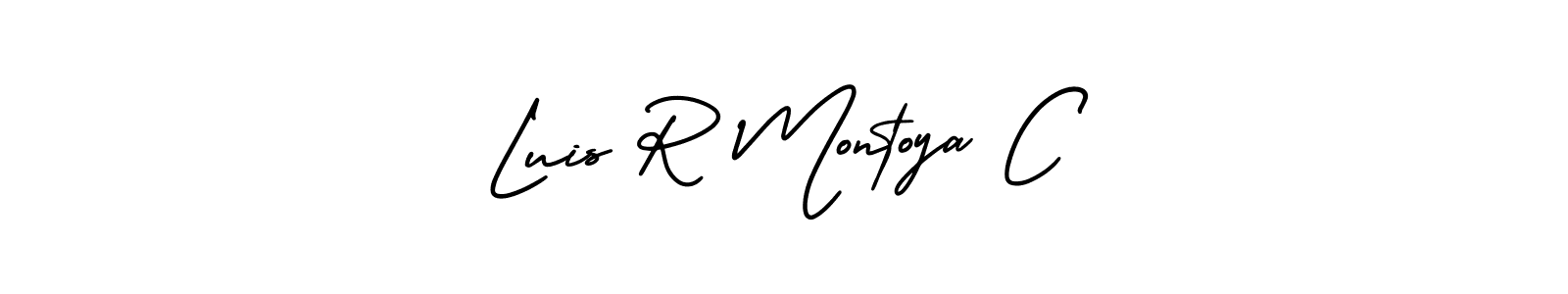 The best way (AmerikaSignatureDemo-Regular) to make a short signature is to pick only two or three words in your name. The name Luis R Montoya C include a total of six letters. For converting this name. Luis R Montoya C signature style 3 images and pictures png