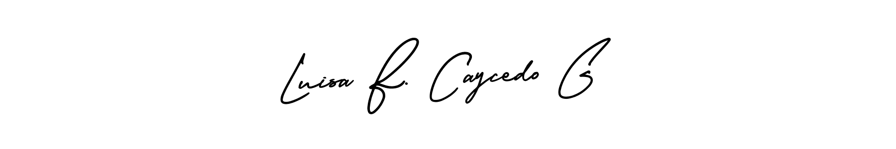 The best way (AmerikaSignatureDemo-Regular) to make a short signature is to pick only two or three words in your name. The name Luisa F. Caycedo G include a total of six letters. For converting this name. Luisa F. Caycedo G signature style 3 images and pictures png