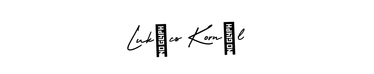 How to Draw Lukács Kornél signature style? AmerikaSignatureDemo-Regular is a latest design signature styles for name Lukács Kornél. Lukács Kornél signature style 3 images and pictures png