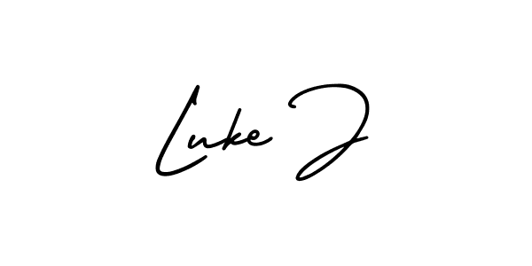 if you are searching for the best signature style for your name Luke J. so please give up your signature search. here we have designed multiple signature styles  using AmerikaSignatureDemo-Regular. Luke J signature style 3 images and pictures png