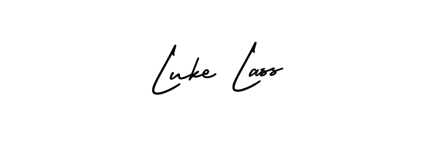 You should practise on your own different ways (AmerikaSignatureDemo-Regular) to write your name (Luke Lass) in signature. don't let someone else do it for you. Luke Lass signature style 3 images and pictures png