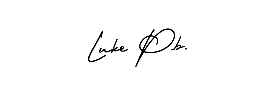 How to make Luke P.b. name signature. Use AmerikaSignatureDemo-Regular style for creating short signs online. This is the latest handwritten sign. Luke P.b. signature style 3 images and pictures png