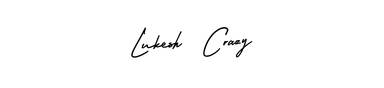 You should practise on your own different ways (AmerikaSignatureDemo-Regular) to write your name (Lukesh  Crazy) in signature. don't let someone else do it for you. Lukesh  Crazy signature style 3 images and pictures png