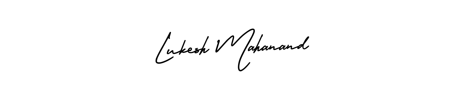 How to make Lukesh Mahanand name signature. Use AmerikaSignatureDemo-Regular style for creating short signs online. This is the latest handwritten sign. Lukesh Mahanand signature style 3 images and pictures png