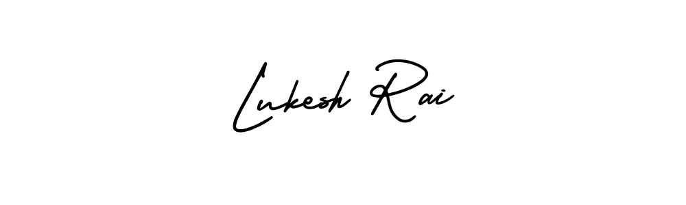 You should practise on your own different ways (AmerikaSignatureDemo-Regular) to write your name (Lukesh Rai) in signature. don't let someone else do it for you. Lukesh Rai signature style 3 images and pictures png