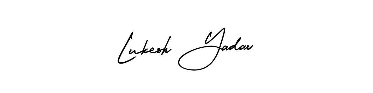 This is the best signature style for the Lukesh Yadav name. Also you like these signature font (AmerikaSignatureDemo-Regular). Mix name signature. Lukesh Yadav signature style 3 images and pictures png