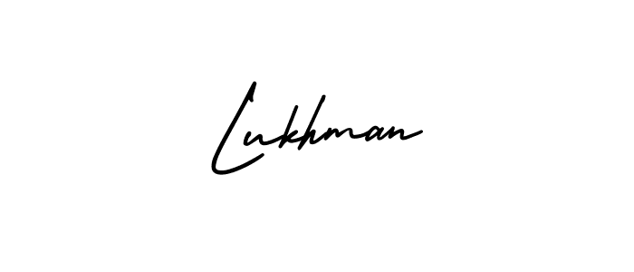 The best way (AmerikaSignatureDemo-Regular) to make a short signature is to pick only two or three words in your name. The name Lukhman include a total of six letters. For converting this name. Lukhman signature style 3 images and pictures png