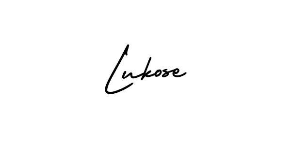 The best way (AmerikaSignatureDemo-Regular) to make a short signature is to pick only two or three words in your name. The name Lukose include a total of six letters. For converting this name. Lukose signature style 3 images and pictures png