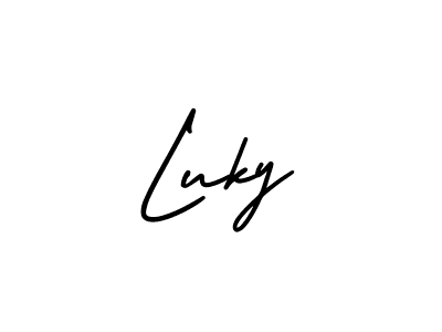 Also we have Luky name is the best signature style. Create professional handwritten signature collection using AmerikaSignatureDemo-Regular autograph style. Luky signature style 3 images and pictures png