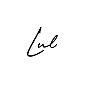 Lul stylish signature style. Best Handwritten Sign (AmerikaSignatureDemo-Regular) for my name. Handwritten Signature Collection Ideas for my name Lul. Lul signature style 3 images and pictures png