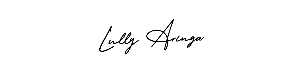 How to make Lully Aringa name signature. Use AmerikaSignatureDemo-Regular style for creating short signs online. This is the latest handwritten sign. Lully Aringa signature style 3 images and pictures png