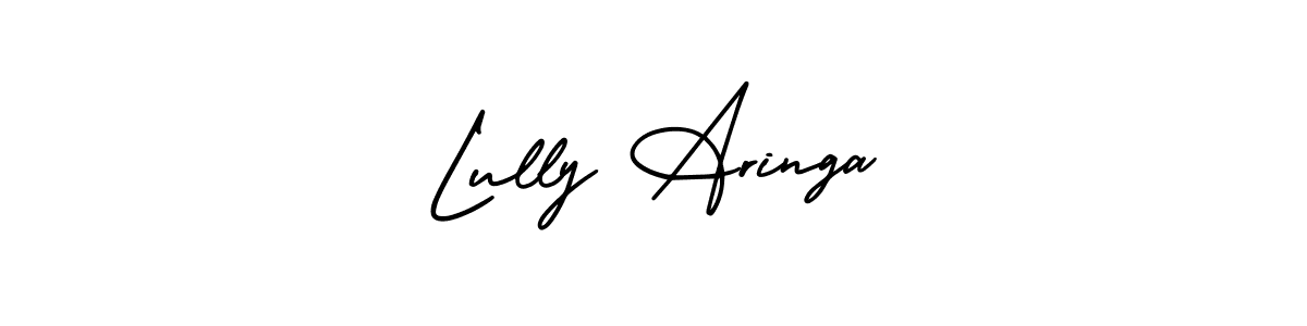 How to make Lully Aringa name signature. Use AmerikaSignatureDemo-Regular style for creating short signs online. This is the latest handwritten sign. Lully Aringa signature style 3 images and pictures png