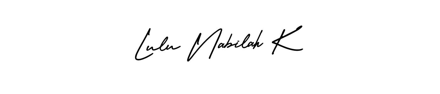 Check out images of Autograph of Lulu Nabilah K name. Actor Lulu Nabilah K Signature Style. AmerikaSignatureDemo-Regular is a professional sign style online. Lulu Nabilah K signature style 3 images and pictures png