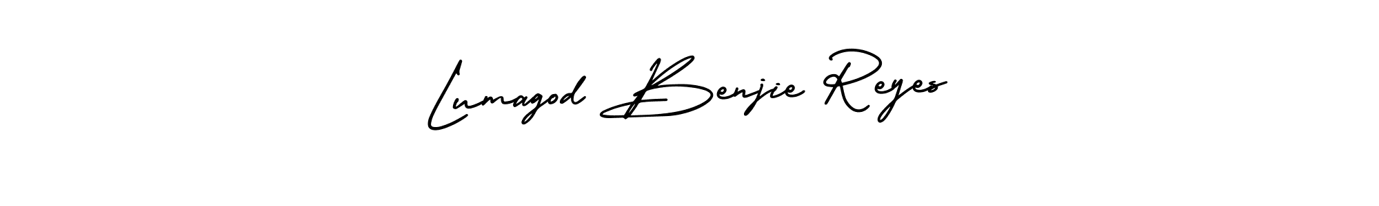 Make a short Lumagod Benjie Reyes signature style. Manage your documents anywhere anytime using AmerikaSignatureDemo-Regular. Create and add eSignatures, submit forms, share and send files easily. Lumagod Benjie Reyes signature style 3 images and pictures png