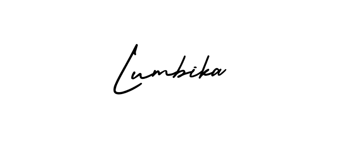 You should practise on your own different ways (AmerikaSignatureDemo-Regular) to write your name (Lumbika) in signature. don't let someone else do it for you. Lumbika signature style 3 images and pictures png