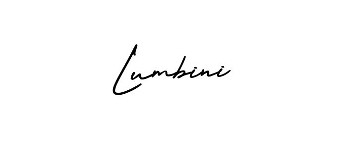 How to make Lumbini signature? AmerikaSignatureDemo-Regular is a professional autograph style. Create handwritten signature for Lumbini name. Lumbini signature style 3 images and pictures png