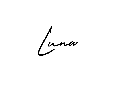 How to make Luna name signature. Use AmerikaSignatureDemo-Regular style for creating short signs online. This is the latest handwritten sign. Luna signature style 3 images and pictures png