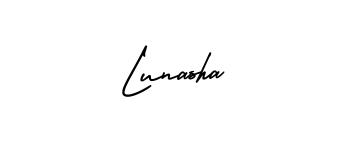 if you are searching for the best signature style for your name Lunasha. so please give up your signature search. here we have designed multiple signature styles  using AmerikaSignatureDemo-Regular. Lunasha signature style 3 images and pictures png